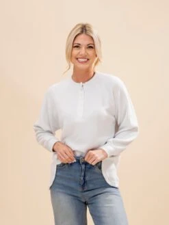 Zenana 1/4 Button Long Sleeve Luxe Hacci Henley Sweater | S/M-2X/3X DOD -Discount Divas Shop adc703122d375dbc9f09286b394ca1d3