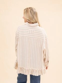 3/4 Sleeve Striped Linen Shirt | S-L -Discount Divas Shop ae99e4f1f2eb5b025941062f6e7ca1f7