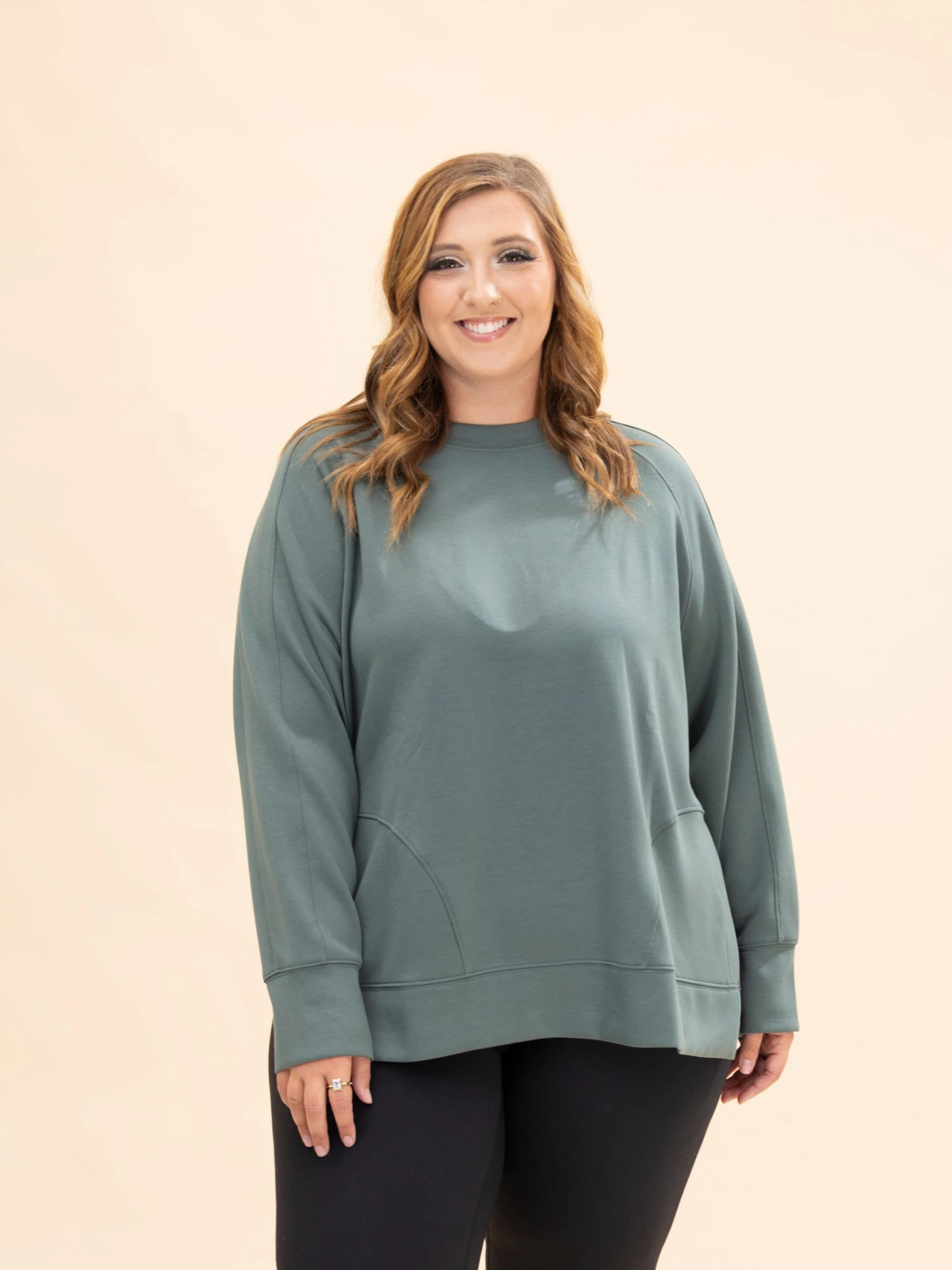 Zenana Scuba Round Neck Pullover W/ Sided Slits | S-3X Pair W/ Sku56511 5 Zenana Scuba Round Neck Pullover W/ Sided Slits | S-3X Pair W/ Sku56511 - Image 5