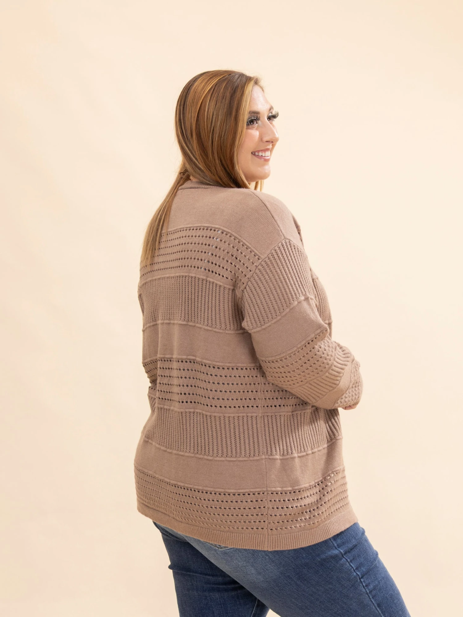 STACCATO Open Front Pointelle Sweater Cardigan | S-XL 6 STACCATO Open Front Pointelle Sweater Cardigan | S-XL - Image 6