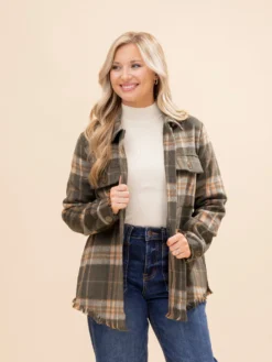 Fringe Detailed Plaid Button Down Jacket | S-L -Discount Divas Shop af844a5bdbd67e25973275cb8ccc0974