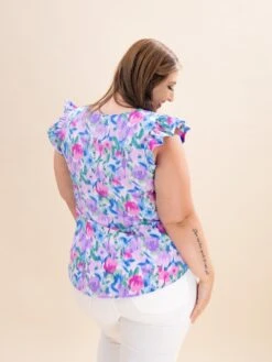 Floral Print Ruffle Sleeve Top | S - L -Discount Divas Shop b12b8a1433b1c1e94b6c69858e0d88ec