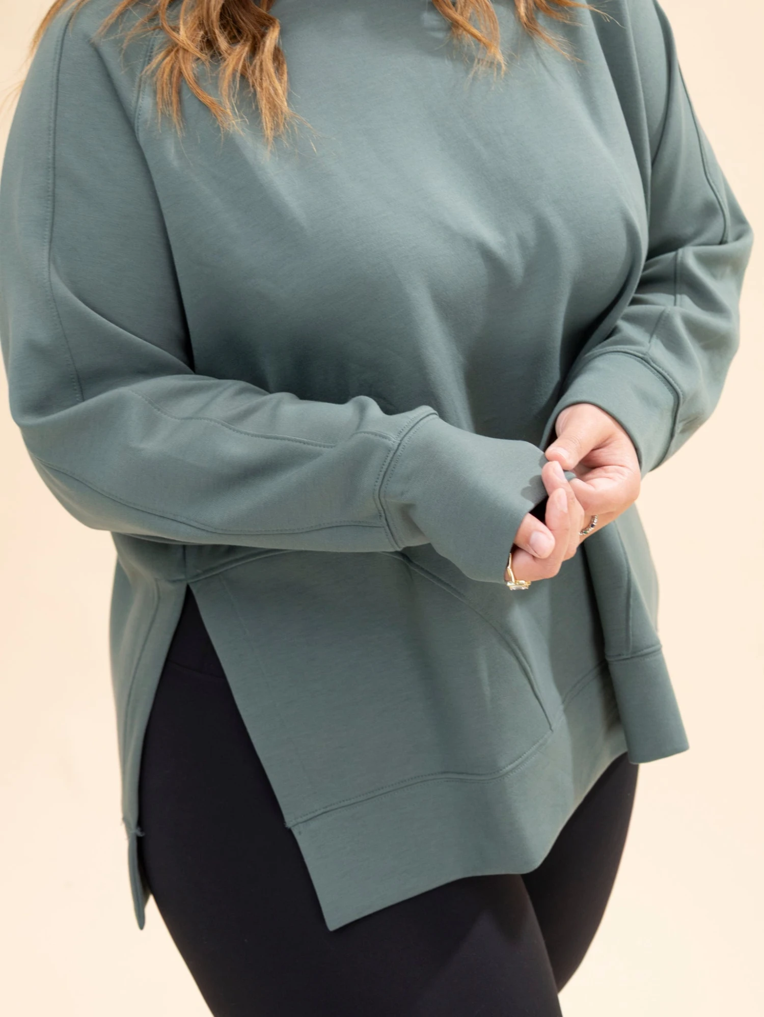 Zenana Scuba Round Neck Pullover W/ Sided Slits | S-3X Pair W/ Sku56511 7 Zenana Scuba Round Neck Pullover W/ Sided Slits | S-3X Pair W/ Sku56511 - Image 7