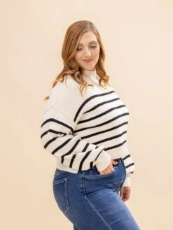 Stripe Mock Neck Drop Shoulder Knit Sweater | S-L 23 Stripe Mock Neck Drop Shoulder Knit Sweater | S-L -Discount Divas Shop b3261c4a6dbff138def0af28bc9ee02f