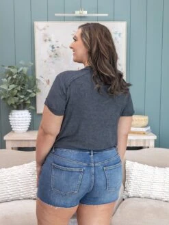 Mica Denim Mid Rise Frayed Hem Shorts | XS-L -Discount Divas Shop b4435de10a2a3bc887524eb0fc3d2c09