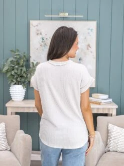 Raised Rib Short Sleeve Top With "Lucky" Patch | S-3X -Discount Divas Shop b4455da148a8e9be12d1cfae7952bc90