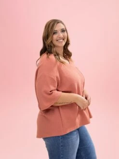 Comfy Knit V Neck Short Sleeve Top W/ Pocket By DD Design | S-3XL -Discount Divas Shop b4b372361e05ccbc18d348eaa6781203