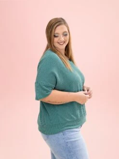 Raised Rib Half Sleeve V Neck Top By DD Design | S-3XL -Discount Divas Shop b5285d67bd3045dc2cec1b69f8497991