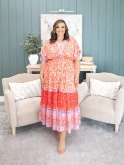 Floral Print Empire Waist Maxi Dress | S-XL