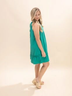 Halter Neck Ruffle Detail Short Dress | S-L -Discount Divas Shop b5953808561c66593d887daeff10b716