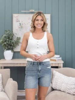 Judy Blue High Waist Side Slit Shorts | S - 3XL -Discount Divas Shop b5bc3822ee5166735f9240d7982262dc