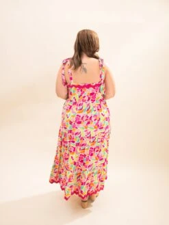 Floral Tied Straps Ricrac Trim Maxi Dress | S-XL -Discount Divas Shop b60edc9a0f38f5bff9127ec5b6ea624c