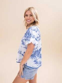 Two Tone Landscape Print Boxy Cut Top | S-L -Discount Divas Shop b6f0e933a6ebc215736c132992ed92a2