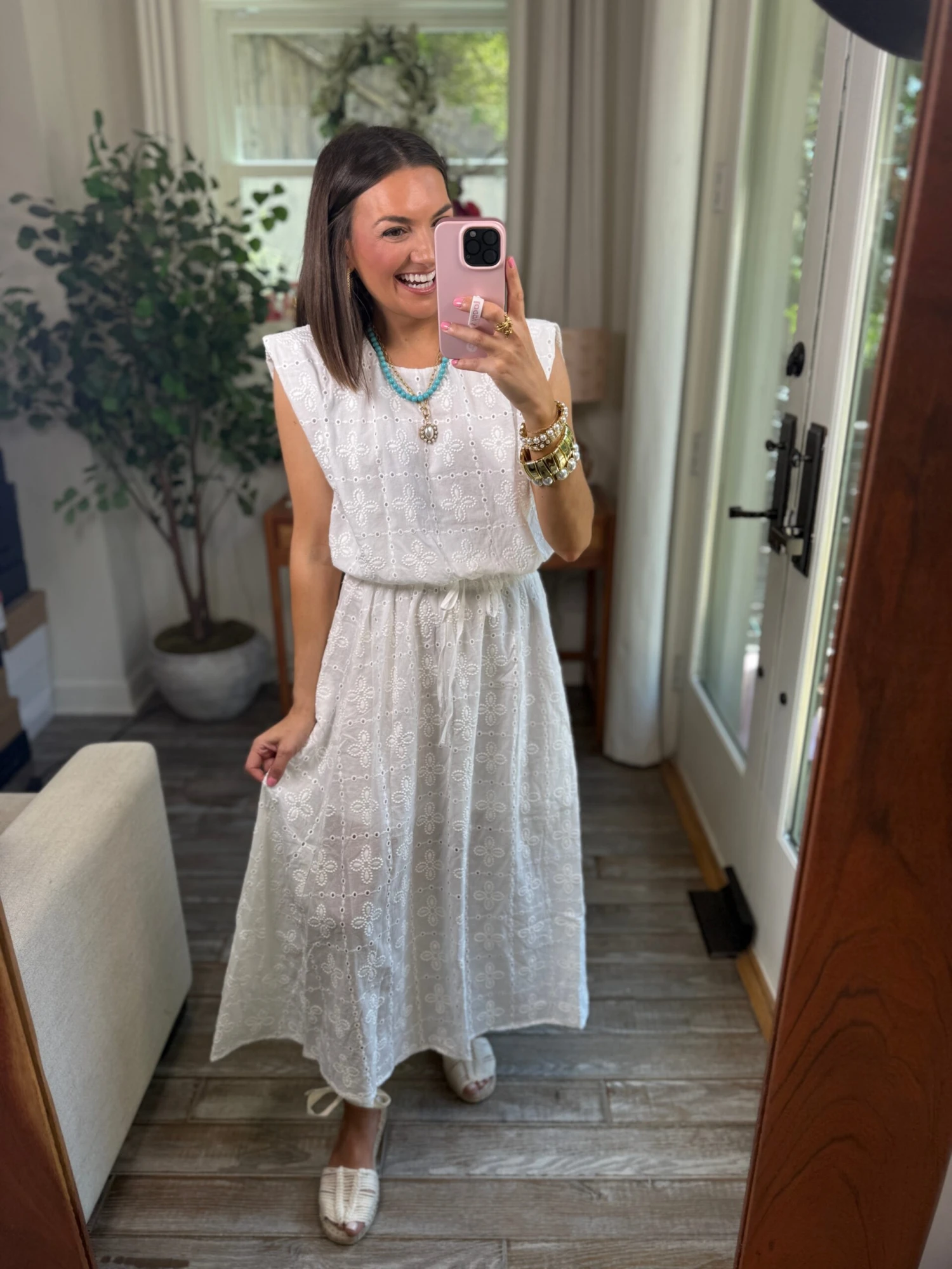 Eyelet Sleeveless Balloon Hem Blouse | S-L Pair W/ Sku63103 5 Eyelet Sleeveless Balloon Hem Blouse | S-L Pair W/ Sku63103 - Image 5