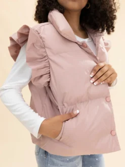Ruffle Sleeve Puff Vest | S-L -Discount Divas Shop b7f48570052f0ceea1449f05580e3913