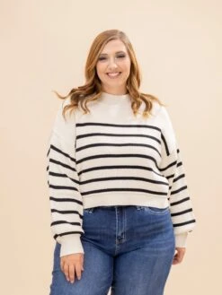Stripe Mock Neck Drop Shoulder Knit Sweater | S-L 21 Stripe Mock Neck Drop Shoulder Knit Sweater | S-L -Discount Divas Shop b826c0ae4b8f55d50b584c3349b9991f