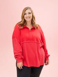 Quarter Zip Pullover By DD Design | S - 2XL -Discount Divas Shop b8a4d23e491613d1f3d44566a4a32d96