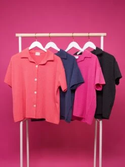 Everyday Comfy Rib Button Down Top | S - 3XL Set W/ Sku50669