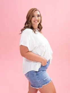 Diva Denim High Rise High Low Fray Hem Short | XS - 3X -Discount Divas Shop b8fe9be18c2658d7076cd80e043d207f