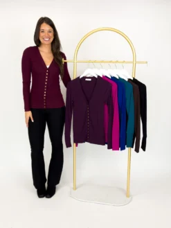 Zenana Long Sleeve Snap Button Front V Neck Cardigan | S - 3X