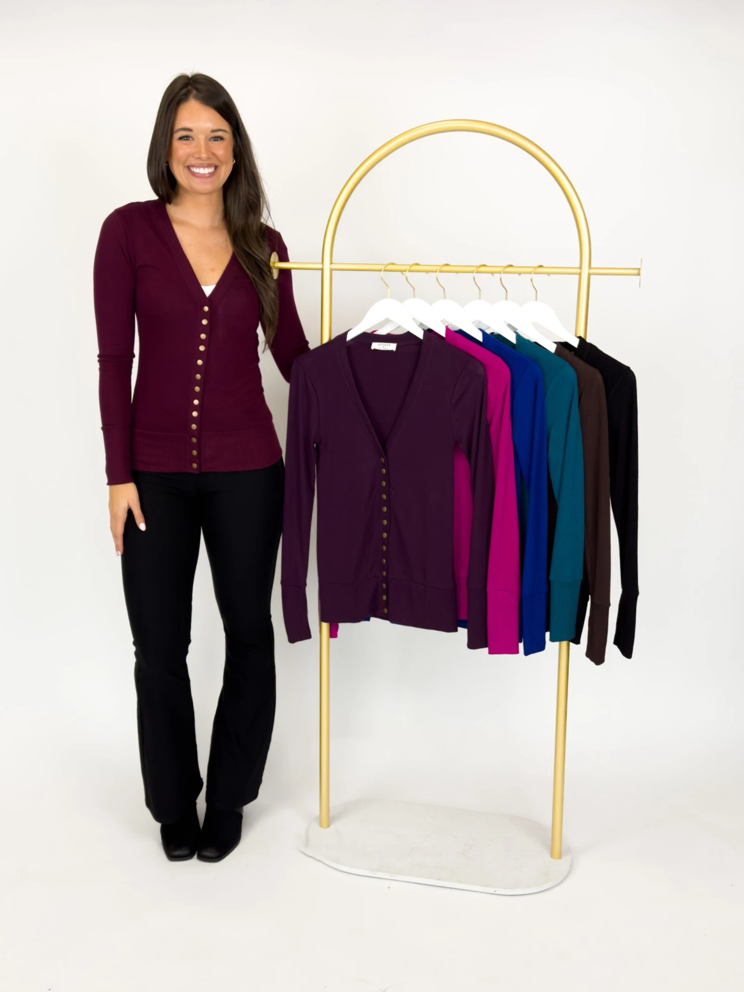 Zenana Long Sleeve Snap Button Front V Neck Cardigan | S - 3X 1 Zenana Long Sleeve Snap Button Front V Neck Cardigan | S - 3X