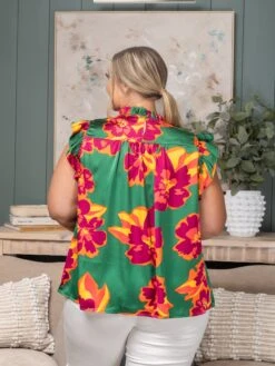 Floral Print Woven Smocking Top W/ Ruffles | S-XL -Discount Divas Shop ba2aa8c14afd49607e114e33bbd3257c