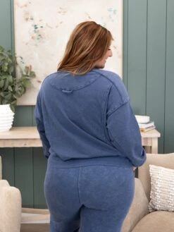 Mineral Washed French Terry Crew Neck Pullover Sweatshirt | S-3XL Pair W/sku56080 -Discount Divas Shop bac48e1f1cc25aeede020f501f83aff6