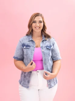 Short Sleeve Denim Jacket By DD Design | S - 3XL -Discount Divas Shop bc8a91a426aaacefec3072f057be0a1c