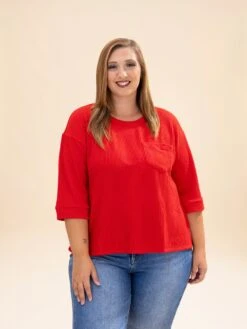 Andree Raised Rib Round Neck 3/4 Sleeve W/ Pocket | S - 3X 11 Andree Raised Rib Round Neck 3/4 Sleeve W/ Pocket | S - 3X -Discount Divas Shop bcb495b35c3a0c67bf45cc63389bdaf1