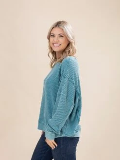 Mineral Washed Thermal Pullover | S-L -Discount Divas Shop bd0d7986d410b07106e307515cc195fa