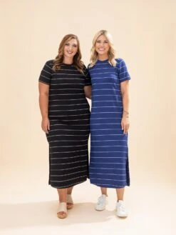 Scuba Stripe Maxi Dress | S-L