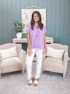 Zenana Washed Double Gauze 3/4 Button Henley Top | S/M-L/XL -Discount Divas Shop be6df2503cf3b3ca982fc6521702e53f