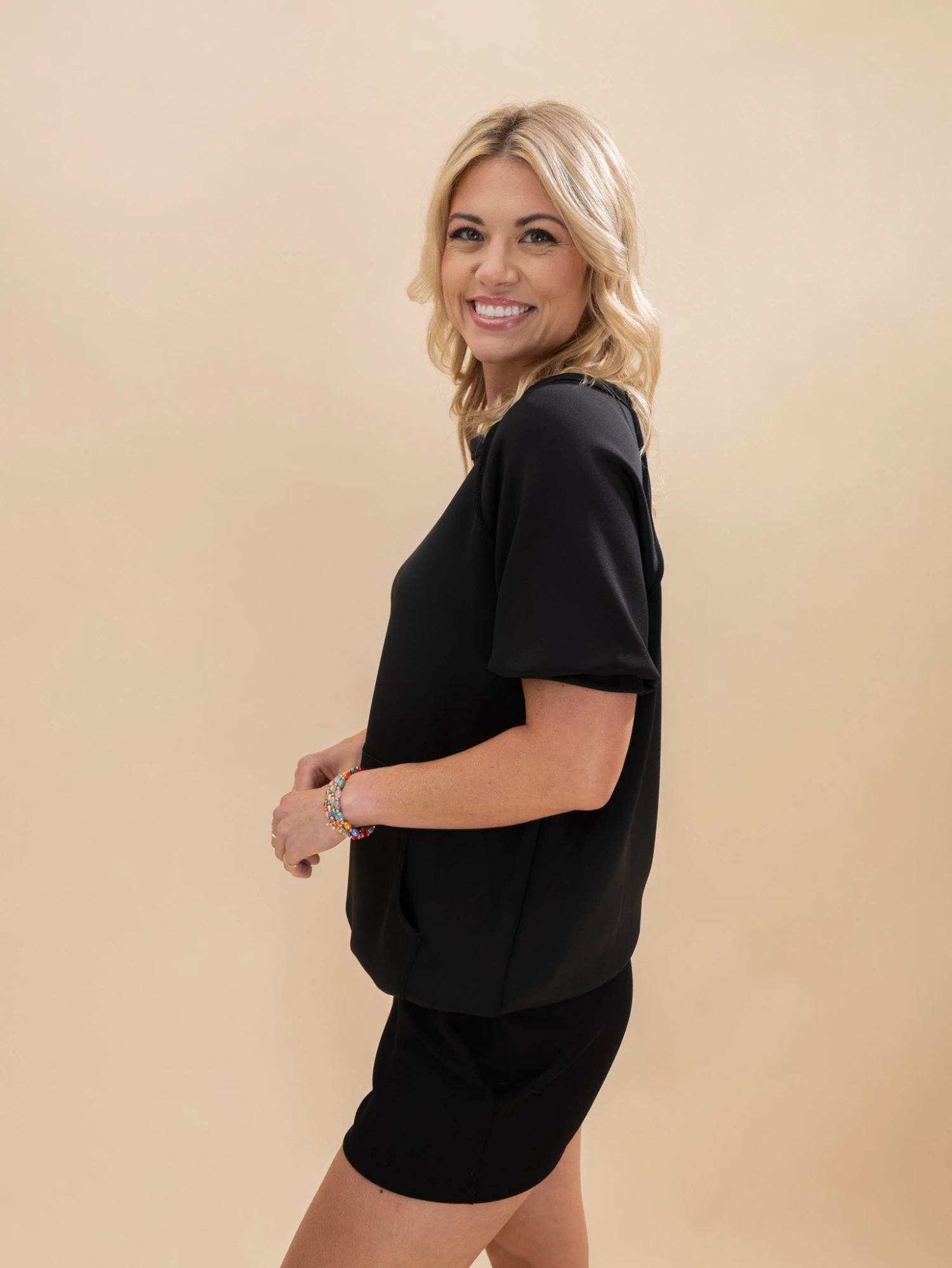 Solid Modal Scuba Banded Short Sleeve Top | S-3XL Pair W/ Sku62403 3 Solid Modal Scuba Banded Short Sleeve Top | S-3XL Pair W/ Sku62403 - Image 3