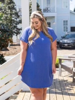 Raised Ribbed Short Sleeve Dress | S - 3X -Discount Divas Shop bfb69faa5b5bd4d6b4cd9c25702d2fda