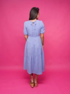 Short Puff Sleeve Textured Woven Midi Dress | S - L -Discount Divas Shop c0282417c4b75e43f5949d2889aeb861