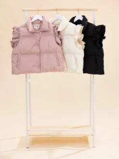 Ruffle Sleeve Puff Vest | S-L