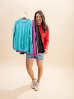 Zenana Raised Rib Exposed Seams Boat Neck Long Sleeve Top -Discount Divas Shop c0c15692525ddd4ff7074be25b429a89