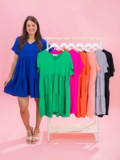 Airflow Tiered Knee Length Dress By DD Design | S-3XL