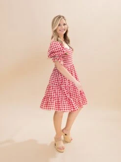 Short Puff Sleeve Smocked Bodice Short Dress | S-3XL Backyard Bbq -Discount Divas Shop c15ff3b072825467cad9a13f99e93ef2