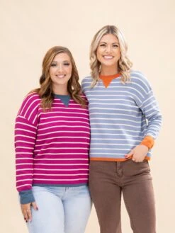 STACCATO Oversized Striped Pullover Sweater | S-XL