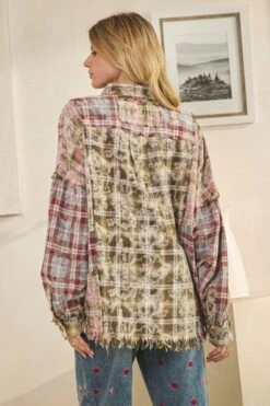 Washed Plaid Mixed Button Down Shirt | S - XL Oli & Hali -Discount Divas Shop c2d1875d7fe90917929ce292fbbe0702