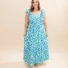 Floral Print Square Neck Maxi Dress | S-XL