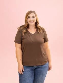 Short Sleeve Essential V Neck Tee By DD Design | S-3XL -Discount Divas Shop c380b6e7769a7f9af9d4253839b7c895