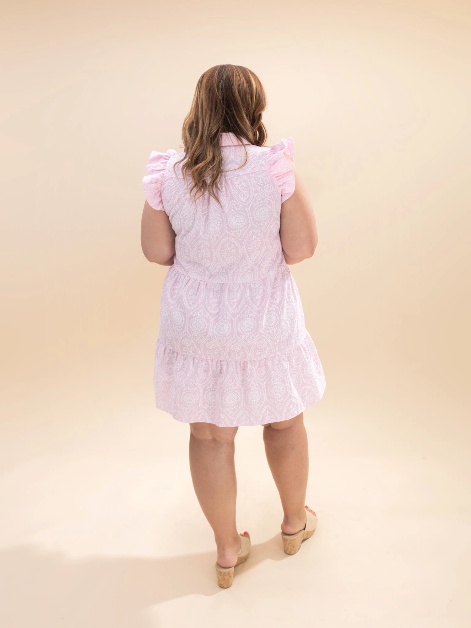 Collared V Neck Tiered Short Dress | S-L 4 Collared V Neck Tiered Short Dress | S-L - Image 4