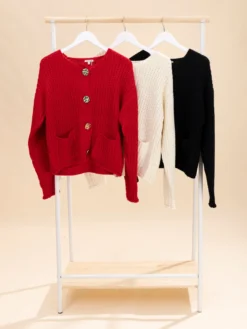 Big Button Accent Sweater Cardigan | S-L