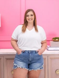 Diva Denim High Rise Tulip Fray Hem Short | XS - 3XL -Discount Divas Shop c44bc92e98b0e9ceed28a38dbb76d28d