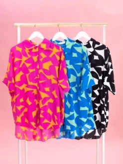 Oversized Abstract Print Top By DD Design | S - 3X