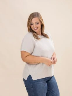 Ribbed Short Sleeve Sweater | S-3XL Pair W/ Sku63628 -Discount Divas Shop c5fa0e2371de0d93db97b0db8c51e063