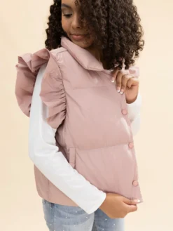 Ruffle Sleeve Puff Vest | S-L -Discount Divas Shop c6bd35a991a389612bc7e5033b6716e1