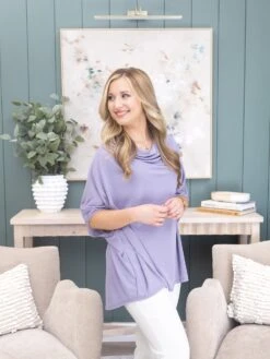 Dolman Sleeve Draped Neck Top | S-L -Discount Divas Shop c7a47234d4d852b1b353aad730a14638